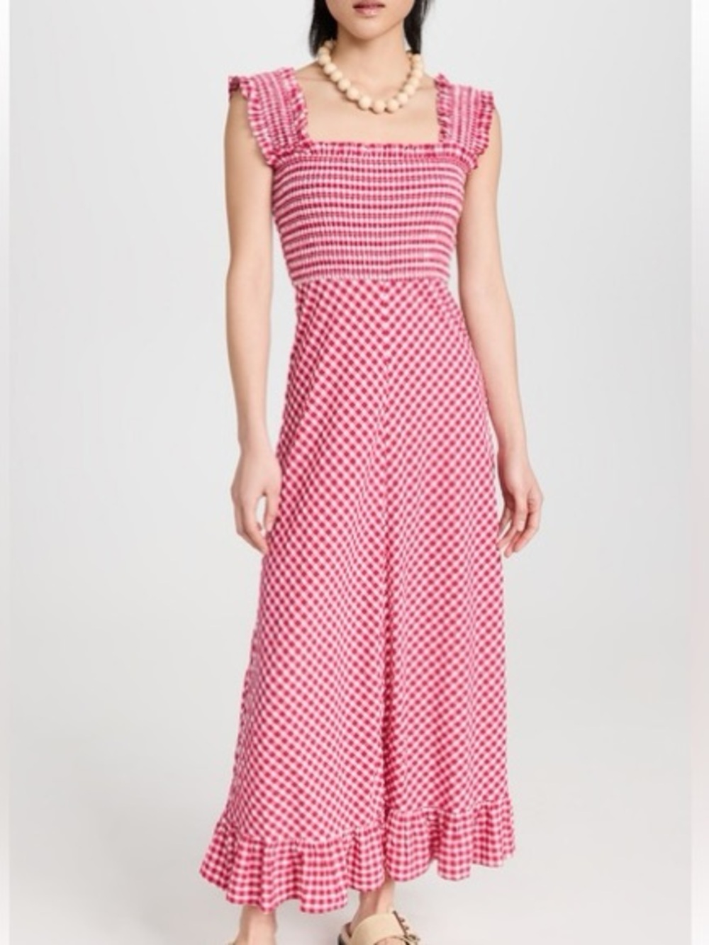 Ganni Seersucker Check Dress